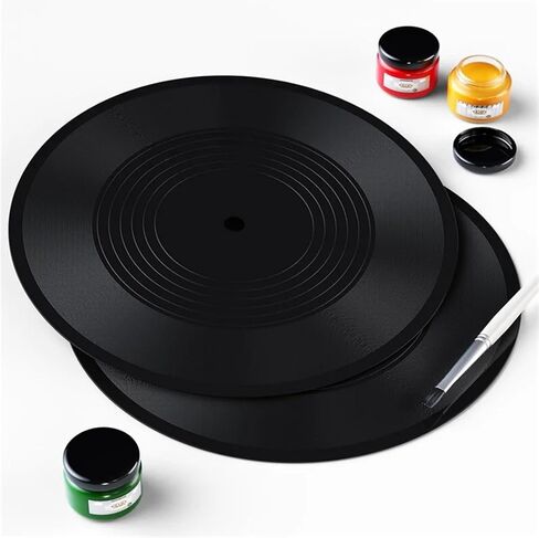6PCS 12 Inch Blank Vinyl Records for Disco Party Decor, Retro Music Wall Art | Blank vinyl records for DIY decor, retro music party supplies, 12-inch black plastic discs. in Saudi Arabia