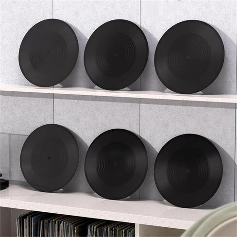 6PCS 12 Inch Blank Vinyl Records for Disco Party Decor, Retro Music Wall Art | Blank vinyl records for DIY decor, retro music party supplies, 12-inch black plastic discs. in Saudi Arabia