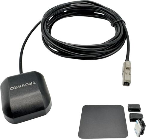 GPS Navigation Antenna Compatible with Alpine iLX-507, iLX-F509 Halo9, iLX-F511 Halo11, i509-WRA-JL & i509-WRA-JK Car Stereo Receivers – Magnetic Mount, 10FT Cable, Wire Clips Included in Saudi Arabia
