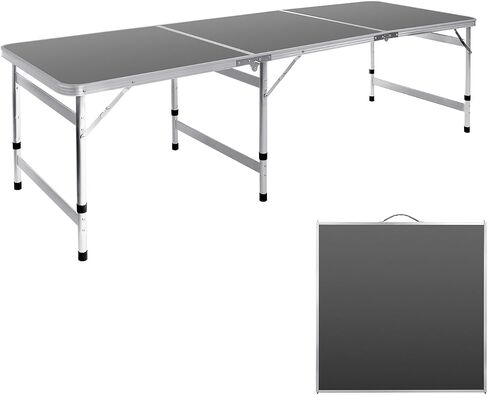 Moosinily Small Camping Table 35.2 inch Folding Picnic Table Foldable Low Camp Table Portable Short Aluminum Outdoor Floor Short Beach BBQ White 35.2×15.7 inch in Saudi Arabia