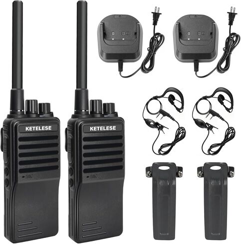 KETELESE T4 Two Way Radio with Earpiece and Mic, FRS 22 Channel Walkie Talkie Long Range, IP67 Waterproof Walkie Talkies, Weather Alert, PTT Group, VOX, Yellow, 6Pack in Kuwait