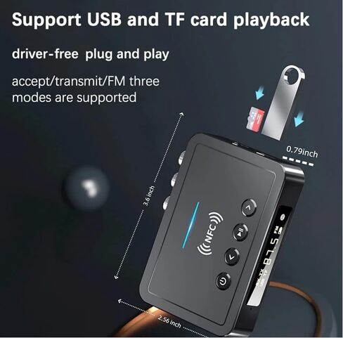 Bluetooth 5.0 Adapter, Bluetooth Transmitter and Receiver for Home Stereo Hi-Fi Audio with 3.5mm, RCA, Coaxial, Optical, NFC, Aptx-LL - for Home, Car, AV Receiver or Amplifier (M6) in Saudi Arabia