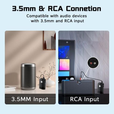 جهاز استقبال iDIGMALL بلوتوث 5.4، محول صوت لاسلكي HiFi لمكبرات الصوت | مقبس AUX RCA مقاس 3.5 مم لسماعات الرأس السلكية ذات النظام المنزلي لجهاز الاستقبال القديم، وقت تشغيل 20 ساعة، سهل التشغيل/الإيقاف، متعدد النقاط in Kuwait