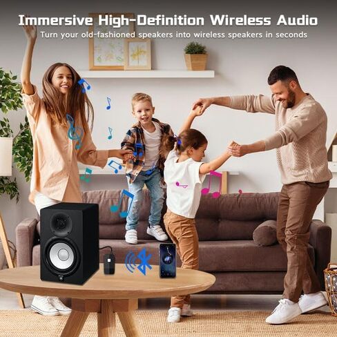 جهاز استقبال iDIGMALL بلوتوث 5.4، محول صوت لاسلكي HiFi لمكبرات الصوت | مقبس AUX RCA مقاس 3.5 مم لسماعات الرأس السلكية ذات النظام المنزلي لجهاز الاستقبال القديم، وقت تشغيل 20 ساعة، سهل التشغيل/الإيقاف، متعدد النقاط in Kuwait