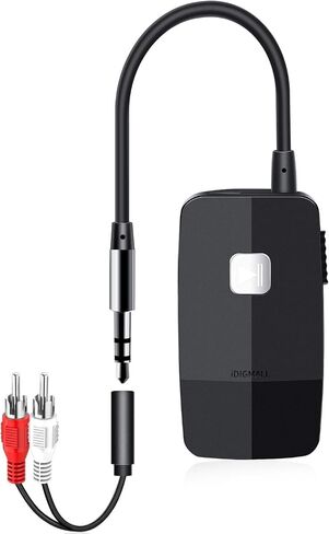iDIGMALL Bluetooth 5.4 Receiver, HiFi Wireless Audio Adapter for Speakers | 3.5mm AUX RCA Jack for Old Receiver Home System Car Stereo Wired Headphones, 20H Playtime, Easy to Slide ON/Off, Multi-Point in Saudi Arabia