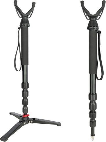 360° Rotating Shooting Sticks Convertible Monopod Shooting Tripod for Rifles Adjustable Height with Removable V-Yoke & Non-Slip Pad & Screw-Locks for Hunting Outdoor in Saudi Arabia