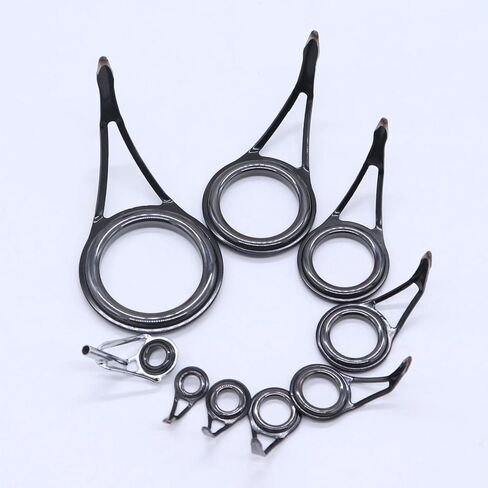 90 Pcs 9 Size Single Leg Fishing Rod Guide with Top Ring Stainless Steel Foot Ceramic Wire Eyelet Repair Kit for Lure, Sea and Rock Rod Modification in Saudi Arabia