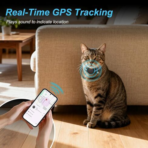 طوق تعقب Google Cat GPS (Android فقط) جهاز تعقب نشاط القطط الذكي | علامة Mini Pet Finder المعتمدة، مضادة للفقدان، بدون اشتراك، مناسبة للحيوانات الأليفة والمركبات والأشياء - عبوة واحدة in Kuwait