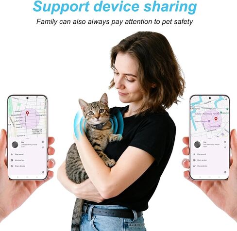 طوق تعقب Google Cat GPS (Android فقط) جهاز تعقب نشاط القطط الذكي | علامة Mini Pet Finder المعتمدة، مضادة للفقدان، بدون اشتراك، مناسبة للحيوانات الأليفة والمركبات والأشياء - عبوة واحدة in Kuwait