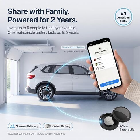 2 Pack GPS Tracker for Vehicles Find My Locator Finder Waterproof iOS Only | No Subscription Required Network Real Time Magnetic Car Tracker Device Hidden Item Finder Mini Global Network for Car Dog in Kuwait