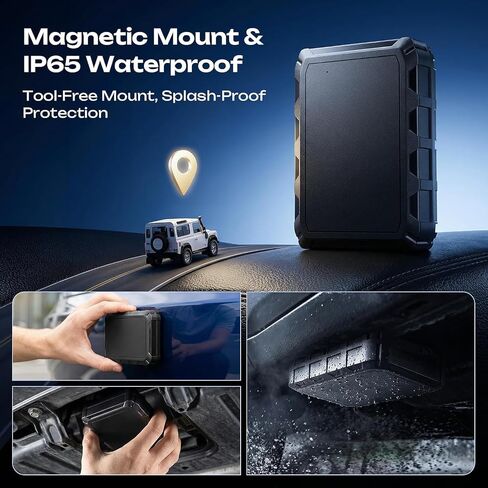 CXK GPS Tracker for Vehicles 4G LTE Global Tracker Device for Vehicles | 180-Day Standby Life Real-Time Alerts Car Tracker, 6-Month Route History, Strong Magnet, IP65 Waterproof, Subscription Needed in Saudi Arabia