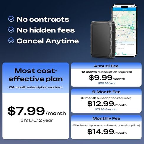 CXK GPS Tracker for Vehicles 4G LTE Global Tracker Device for Vehicles | 180-Day Standby Life Real-Time Alerts Car Tracker, 6-Month Route History, Strong Magnet, IP65 Waterproof, Subscription Needed in Saudi Arabia