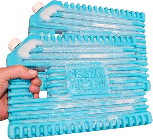 GoCJ Arizona Ice Large Industrial Ice Packs | Replaces 10lbs of Ice |18°F (-8°C) | Deepest Grooves | May Freeze Drinks | USA Company | 12" x 9" | Two Pack in Saudi Arabia