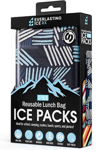 Reusable Ice Packs for Lunch Box and Coolers, Soft Flexible BPA Free 2 Pack in Saudi Arabia