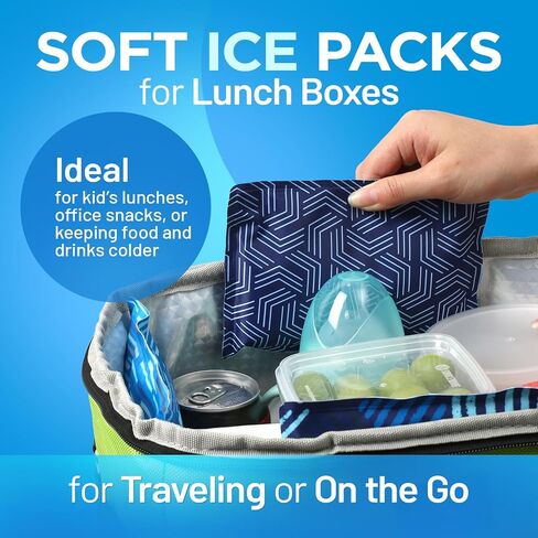 Reusable Ice Packs for Lunch Box and Coolers, Soft Flexible BPA Free 2 Pack in Saudi Arabia