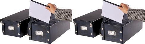 Snap-N-Store DVD Storage Box, 2-Pack, Stackable Movie Organizer, Black | Holds up to 52 DVD cases, snaps together for quick assembly, stackable disc holders with lids maximize shelf space in Saudi Arabia