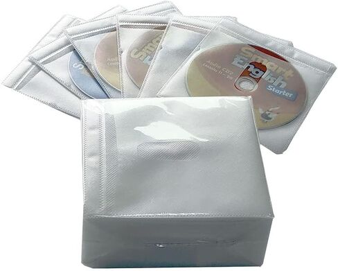 100PCS CD Storage Cases, Standard Two-Sided Clear CD Sleeve case with Drop-Proof Closure in Saudi Arabia