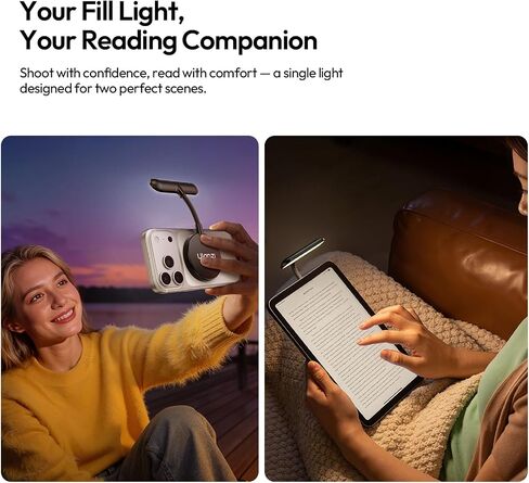 ULANZI M10 Magnetic Selfie Light Gooseneck Phone Reading Light with Magsafe | 2500-4500K 5 Brightness Levels & Modes Portable Flexible Arm Fill Light Video Conference Light for iPhone/Android/iPad/Laptop in Saudi Arabia
