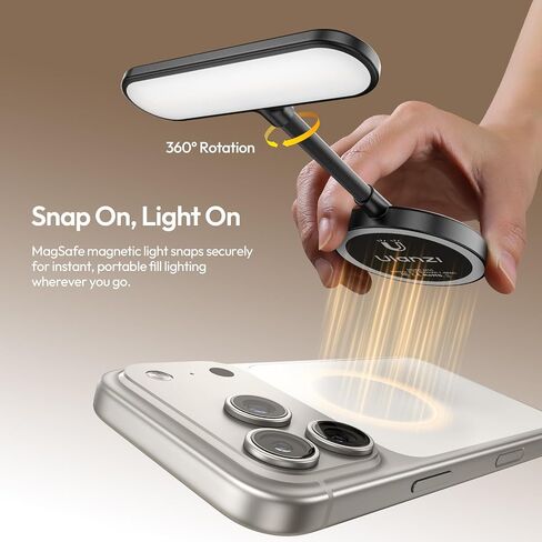 ULANZI M10 Magnetic Selfie Light Gooseneck Phone Reading Light with Magsafe | 2500-4500K 5 Brightness Levels & Modes Portable Flexible Arm Fill Light Video Conference Light for iPhone/Android/iPad/Laptop in Saudi Arabia