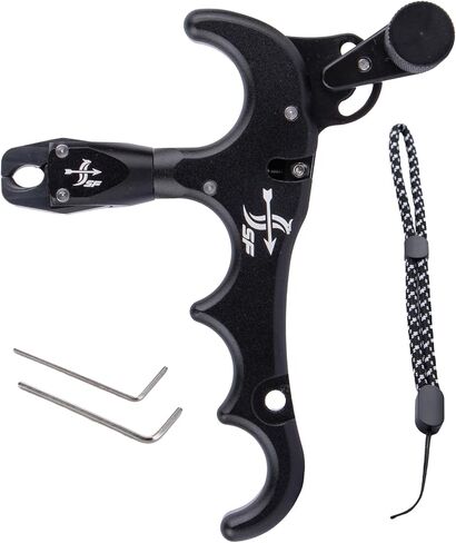 Bow Release for Compound Bow, 4-Finger Archery Release Trigger, 360° Rotatable Thumb Release Aid, Archery Compound Bow Accessories in Saudi Arabia