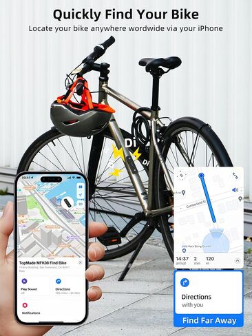 TopMade Rechargeable Bike GPS Tracker, Works with Apple Find My (iOS Only), Mount for Bottle Holder, Waterproof, Dustproof, Anti-Theft, Smart Finder Tracker for Cycling, Mountain Bikes, Motorcycle in Saudi Arabia
