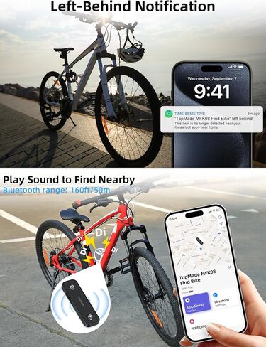 TopMade Rechargeable Bike GPS Tracker, Works with Apple Find My (iOS Only), Mount for Bottle Holder, Waterproof, Dustproof, Anti-Theft, Smart Finder Tracker for Cycling, Mountain Bikes, Motorcycle in Saudi Arabia