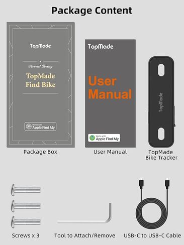 TopMade Rechargeable Bike GPS Tracker, Works with Apple Find My (iOS Only), Mount for Bottle Holder, Waterproof, Dustproof, Anti-Theft, Smart Finder Tracker for Cycling, Mountain Bikes, Motorcycle in Saudi Arabia