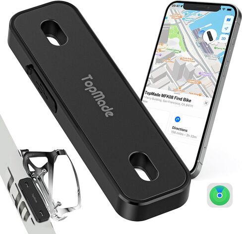 TopMade Rechargeable Bike GPS Tracker, Works with Apple Find My (iOS Only), Mount for Bottle Holder, Waterproof, Dustproof, Anti-Theft, Smart Finder Tracker for Cycling, Mountain Bikes, Motorcycle in Saudi Arabia