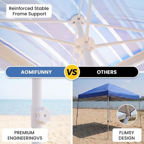 8'x8' Beach Cabana, UPF 50+ Large Beach Canopy with Side Wall, Easy Setup Pop Up Sun Shelter, Adjustable Height & Wind Resistant Beach Tent for 4-6 Person Family, Navy Blue in Saudi Arabia