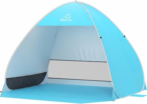 Wolfwise Pop up Beach Tent, UPF50+ Sun Shelter, Portable with Carry Bag,Instant Easy Setup Popup Beach Shade Canopy for 1-2 Person, 62 ×50×46 in, Blue in Saudi Arabia