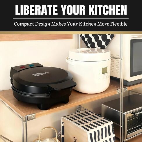 FineMade 7 Inches Round Classic Waffle Maker Machine, Mini Waffle Maker, Non-stick Waffle Irons, Thin Waffle Maker Crispy, Black in Saudi Arabia