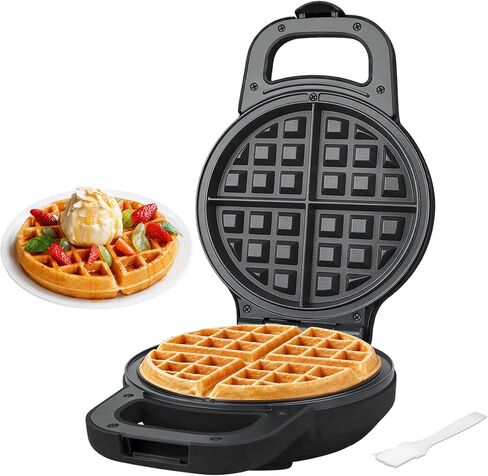 SugarWhisk 6-Inch Flip Belgian Waffle Maker, Ceramic Nonstick, Graphite | 180° Flip Waffle Iron, 750W Heat, PFAS-Free Ceramic Plates, Cool-Touch Handle, Safety Lock, Batter Groove & Upright Storage in Saudi Arabia
