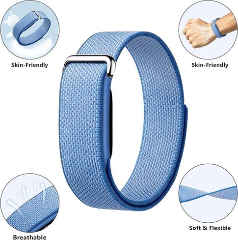 4 Pack Band Compatible with Google Fitbit Air Band for Women Men, Braided Nylon Loop Sport Breathable Replacement Wrist Strap Compatible with Fitbit Air Screenless Fitness Tracker in Saudi Arabia