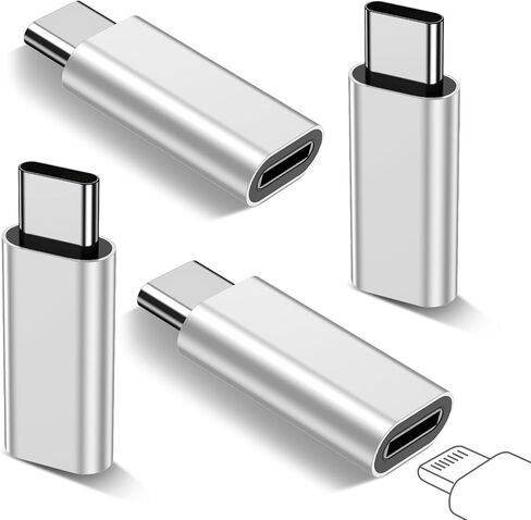 𝟒𝐏𝐚𝐜𝐤 𝐔𝐩𝐠𝐫𝐚𝐝𝐞𝐝 Lightning to USB C Adapter for iPhone 17/16/15 Series,iPad Pro,Charging & Data Sync ONLY,Type C Charger Connector,for iPhone 17/16 Charger,17/16 Accessroies,Not for Audio in Kuwait