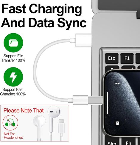 𝟒𝐏𝐚𝐜𝐤 𝐔𝐩𝐠𝐫𝐚𝐝𝐞𝐝 Lightning to USB C Adapter for iPhone 17/16/15 Series,iPad Pro,Charging & Data Sync ONLY,Type C Charger Connector,for iPhone 17/16 Charger,17/16 Accessroies,Not for Audio in Kuwait