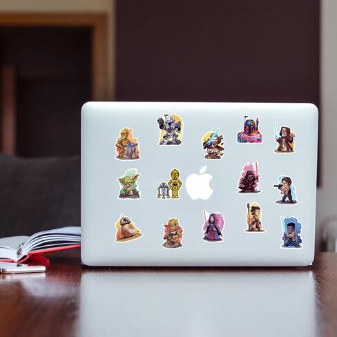 100pcs Star Wars Stickers for Kids Water Bottle, Cool Movie Vinyl Waterproof Decal for Girl Teen Adult Laptop Phone Skateboard Guitar Luggage Notebook Helmet in Saudi Arabia