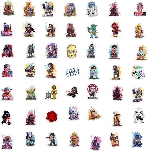 100pcs Star Wars Stickers for Kids Water Bottle, Cool Movie Vinyl Waterproof Decal for Girl Teen Adult Laptop Phone Skateboard Guitar Luggage Notebook Helmet in Saudi Arabia