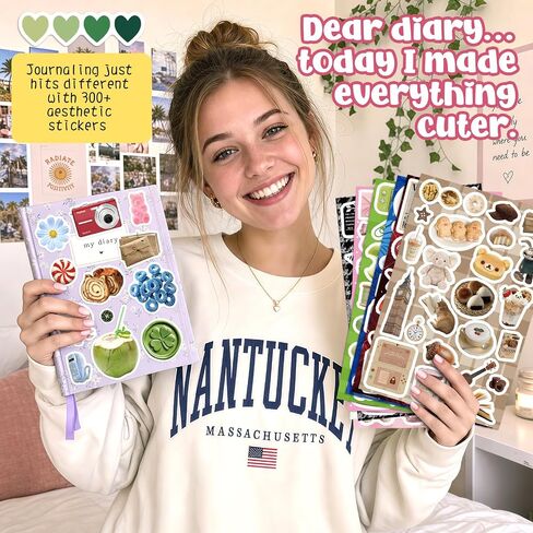 300Pcs Vintage Aesthetic Stickers for Journaling, Waterproof Vinyl Cute Sticker Pack for Adults & Teens, Scrapbooking, Journaling, Kindle, Laptop & Water Bottles in Saudi Arabia