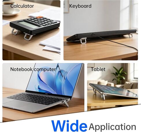 Calculator Stand for Desk, 2 Pair | Calculator Holder for Classroom, Sturdy Aluminum Alloy Desk Calculator Support,Black and Silver in Saudi Arabia