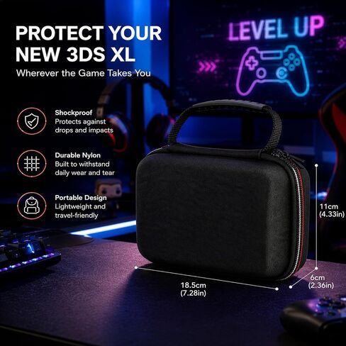 5-in-1 Accessories Kit Carrying Case for Nintendo New 3DS XL LL Console，with Clear Hard Shell and Charging Cable & Stylus Pens & Sets of Screen Protectors- Full Protection Bundle for New 3DS XL LL in Saudi Arabia