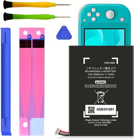 HDH-003 Battery, 5080mAh New Upgrade High Capacity Battery Replacement for Nintendo Switch Lite, HDH-001 with Full Set Repair Tool Kits in Kuwait