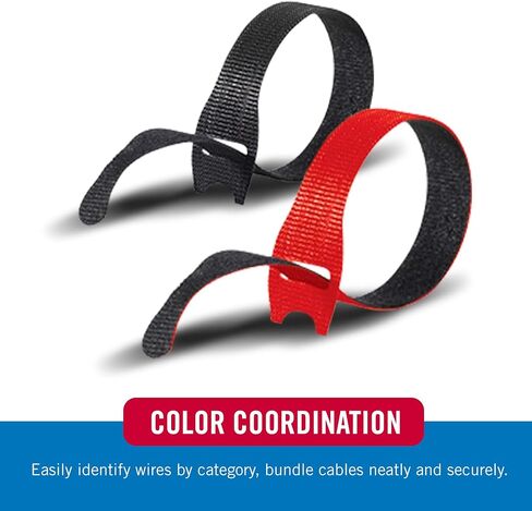VELCRO Brand Cable Ties, 15in, Black and Gray, 30 Pack | Extra Long Reusable Cable Ties For Large Cable Bundles; Zip Tie Alternative For Workstations, TV Areas And Home Offices in Saudi Arabia