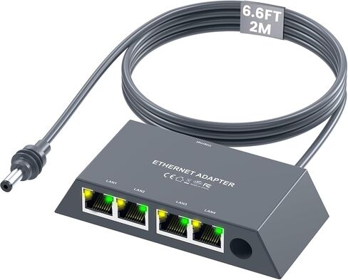 لمحول Starlink Gen3/Mini Ethernet مع 4 منافذ RJ45، محول Starlink Ethernet متعدد المنافذ مع شبكة خارجية سلكية للأجهزة الأخرى وكابل الشبكة [4 أجهزة متصلة بالشبكة في وقت واحد] in Kuwait