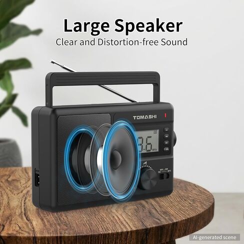 TOMASHI Portable AM FM SW Radio, AC/DC Powered Multi Band with Auto Scan | LCD clock display and USB/SD MP3 player. Headphone jack for home, camping, travel and emergency use. in Kuwait