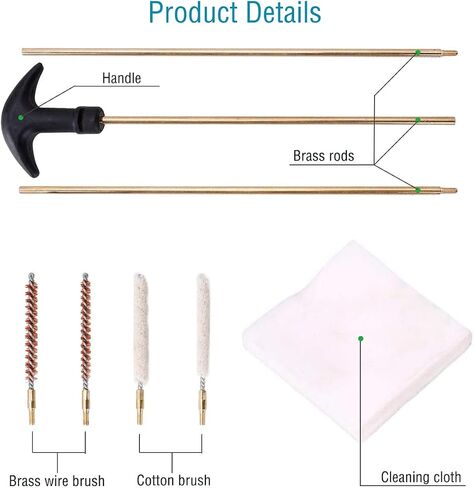 Rifle Gun Barrel Cleaning Kits for .177/.22 (4.5/5.5mm) Caliber, Bore Brush,Pistols Airgun Gun Care Cleaning Rod Brush Set for Hunting and Shooting in Kuwait