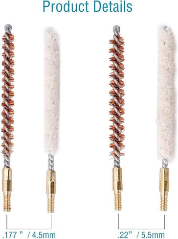 Rifle Gun Barrel Cleaning Kits for .177/.22 (4.5/5.5mm) Caliber, Bore Brush,Pistols Airgun Gun Care Cleaning Rod Brush Set for Hunting and Shooting in Kuwait