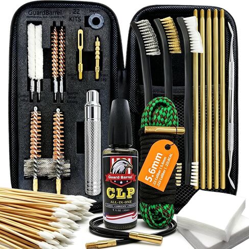 Gun Cleaning Kit for .22 .223Cal .22LR, 5.56 Cleaning kit with 30ml Gun Cleaning Oil, Gun Cleaning Snake, Cleaning Swabs, Bronze Bore Brush and Brass Jag Adapter with Portable Case in Saudi Arabia