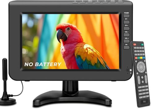 Jexiop 10.1inch Portable TV,720P Screen Small Television with Antenna and Digital ATSC Tuner,HDMI USB Port,12 Volt Charger Cable/AC Power for Caravan and Kitchen in Saudi Arabia