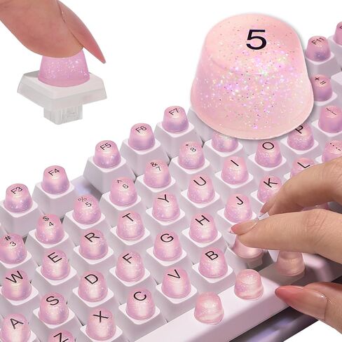 128pcs Keyboard Bubbles for Long Nails with Number Pad Typing Protection | Strong Adhesion Keyboard Bubbles for Long Nails with Letter fit Most Desktop Keyboards, Improve Typing Efficiency & Stability in Saudi Arabia