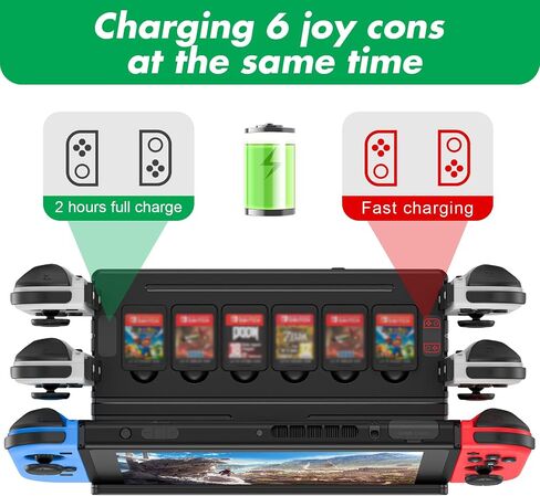 TV Docking Station with Joycon Charging for Switch,Storable 6 Game Cards/6 TF Cards,Switch Docking Station Support 4K HD Adapter Output with Cable and 15V/2.6A USB-C Charger in Saudi Arabia